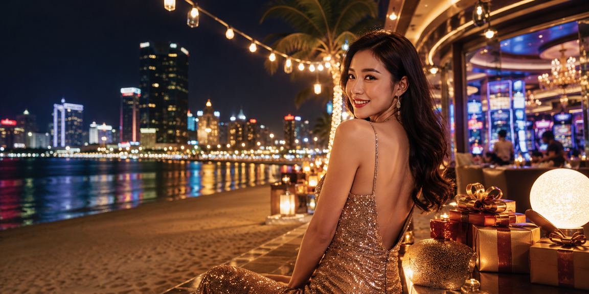Người chơi Đà Nẵng tham gia live casino trực tuyến với bối cảnh bãi biển về đêm