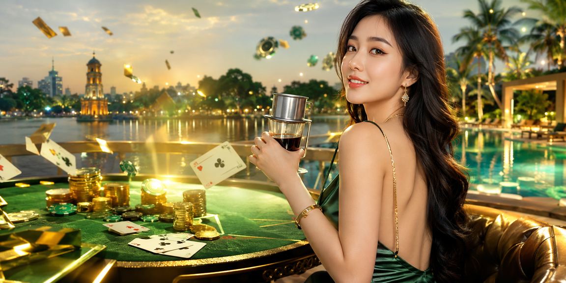 Người chơi Hà Nội thưởng thức trò chơi bài trực tuyến tại quán cà phê buổi tối